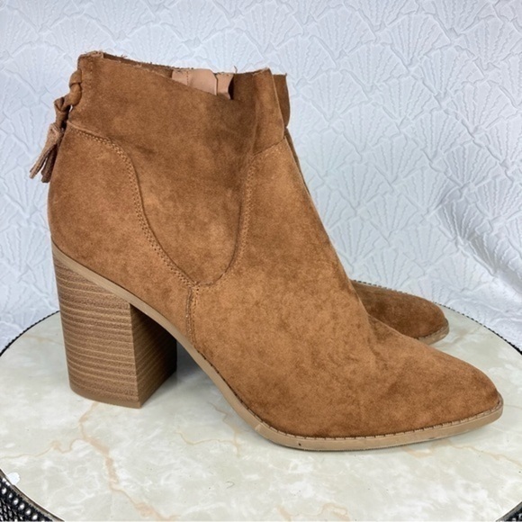 Universal Thread Western Boots Womens Size 11 Brown Tassel Chunky Block Heels - Picture 1 of 14